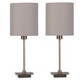(Pair) Darwen Square Stick Antique Brass with Grey Shade