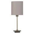 Darwen Square Stick Antique Brass Table Lamp with Grey Shade