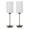 (Pair) Darwen Square Stick Antique Brass with Ivory String Shade