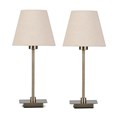 (Pair) Darwen Square Stick Antique Brass with Natural Linen Shade