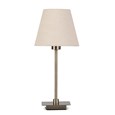 Darwen Square Stick Antique Brass Table Lamp with Natural Linen Shade