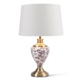 Hepburn Red printed / Antique Table Lamp with Ivory Lined Shade