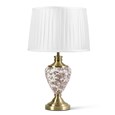 Hepburn Red Printed / Antique Table Lamp with Ivory Pleat Shade