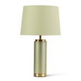 Cylinder Frosted Sage Green Table Lamp with Green Shade