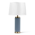 Cylinder Juniper Blue / Gold Effect with Ivory Pleat Shade