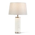 Cylinder Ash Grey Wood Print/Silver Table Lamp with Ivory Pleat Shade