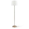Stockholm Antique Brass Floor Lamp with Red & Gold Shade