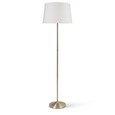 Stockholm Antique Brass Floor Lamp with Ivory Linen Shade
