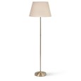 Stockholm Antique Brass Floor Lamp with Natural Linen Shade