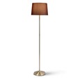 Stockholm Antique Brass Floor Lamp with Red & Gold Shade