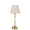 Florence Rechargeable Antique Brass Table Lamp with Natural Linen Shade