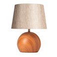 Canon Ball Walnut Print Table Lamp with Charcoal Gold Shade