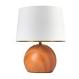 Canon Ball Walnut Print Table Lamp with Cream Gold Lined Shade