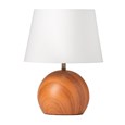 Canon Ball Walnut Print Table Lamp with Ivory Linen Shade