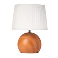 Canon Ball Walnut Print Table Lamp with Pleated Shade