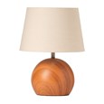 Canon Ball Walnut Print Table Lamp with Natural Shade