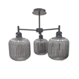 Corsica Black 3 light with Smoked Glass Shades