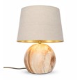 Printed Marble Ball Table Lamp with Natural Gold Lined Shade