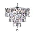 Searchlight Empire  5 Light Tiered Chandelier - Chrome - Clear Crystal Drops