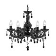 Searchlight Marie Therese  5 Light Chandelier - Black Glass