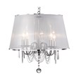 Searchlight Venetian Ceiling 5 Light - Chrome - White Shade Chain Links & Glass