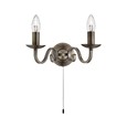 Searchlight Richmond Traditional Double Wall Light - Scroll Arms - Antique Brass