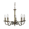 Searchlight Richmond Traditional Ceiling 5 Light - Scroll Arms - Antique Brass