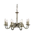 Searchlight Richmond Traditional Ceiling 8 Light - Scroll Arms - Antique Brass