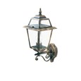 Searchlight New Orleans Outdoor Wall Uplighter - Black & Gold - Clear Glass