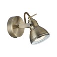 Searchlight Focus Industrial Wall Spotlight - Antique Brass - Switched