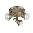 Searchlight Focus Industrial Ceiling 3 Spotlight - Antique Brass - Round