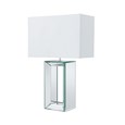 Searchlight Hollow Centre Rectangle Table Lamp - Mirrored Chrome - White Shade