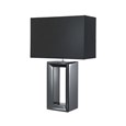Searchlight Hollow Centre Rectangle Table Lamp - Black Mirror - Black Shade