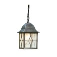 Searchlight Genoa Outdoor Pendant Light - Traditional - Black/Silver/Lead Glass