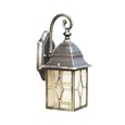 Searchlight Genoa Outdoor Lantern Wall Light - Black/Silver/Lead Glass