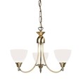 Endon Alton Pendant Light Fitting - Antique Brass & Frosted Glass - 3 Light