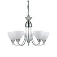 Endon Alton Pendant Light Fitting - Satin Nickel & Frosted Glass - 5 Light