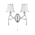 Searchlight Simplicity Double Wall Light - Chrome - With White Shades