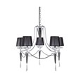 Searchlight Duchess Ceiling Pendant - 5 Light - Chrome - Black String Shades