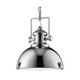 Searchlight Industrial Chain Pendant Light - Clear Lens - Chrome