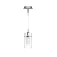 Searchlight Duo I - Satin Silver Double Glass Pendant Light