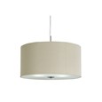 Searchlight Drum Pleat Pendant Light - Cream With Frosted Glass Diffuser - 60Cm