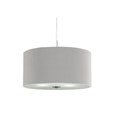 Searchlight Drum Pleat Pendant Light - Silver With Frosted Glass Diffuser - 60Cm