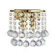 Searchlight Hanna 2 Light Wall Light - Gold Square - Clear Crystal Balls