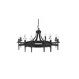 Searchlight Cartwheel 12 Light Pendant - Matt Black Wrought Iron Effect