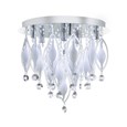Searchlight Spindle Remote Control 6 Light Flush Ceiling Fitting - Chrome&Glass