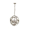 Searchlight Orbit Cage Frame Orb Pendant - Candle 4 Light - Antique Brass