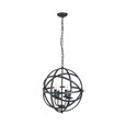 Searchlight Orbit Cage Frame Orb Pendant - Candle 4 Light - Matt Black