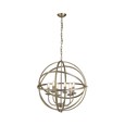 Searchlight Orbit Cage Frame Orb Pendant - Candle 6 Light - Antique Brass