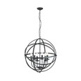 Searchlight Orbit Cage Frame Orb Pendant - Candle 6 Light - Matt Black